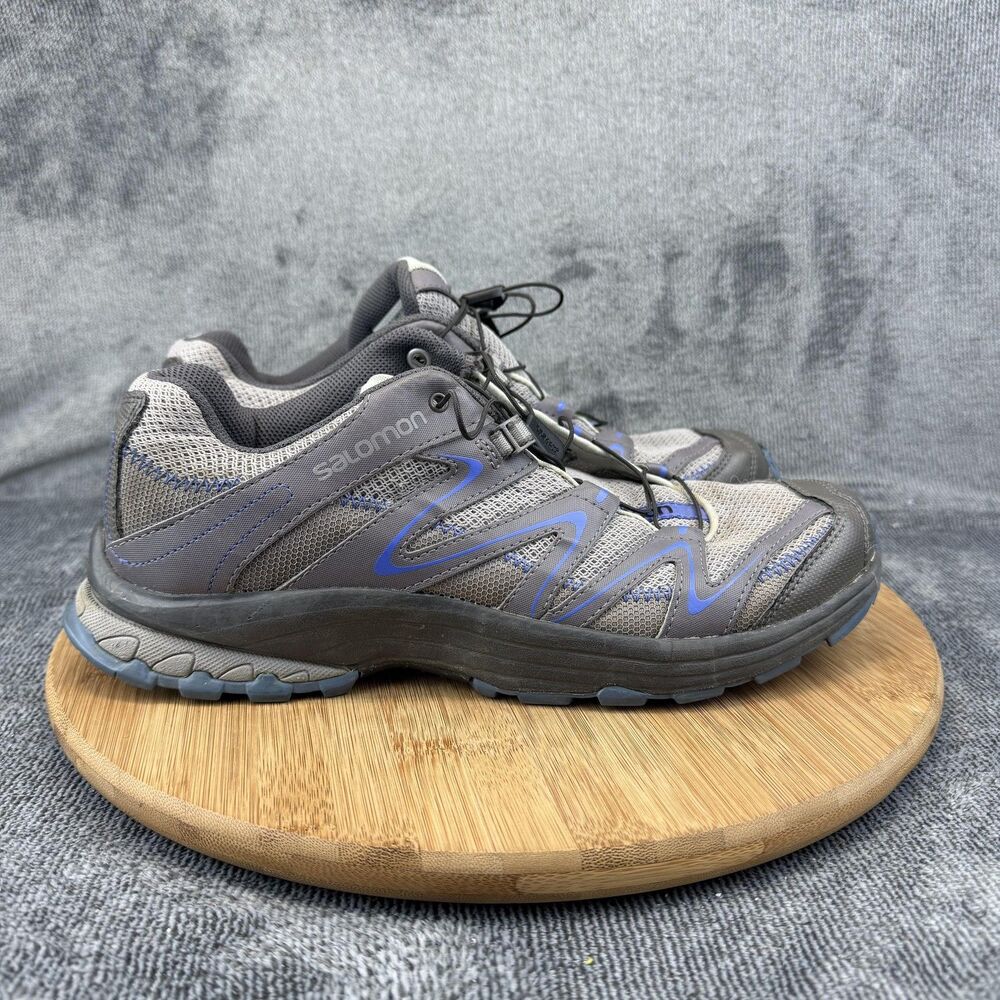 Salomon Shoes Unisex Size 9.5 Gray Blue Trail Running Sneakers Athletic 361679